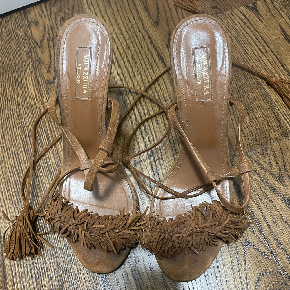 Aquazzura brown heeled sandals